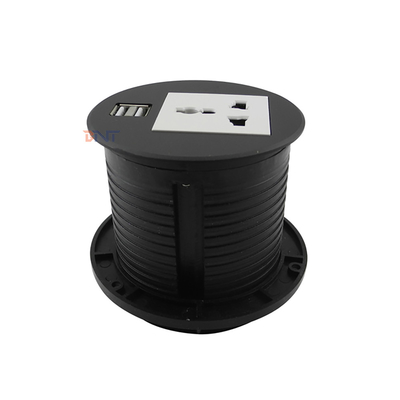 Black Universal power outlet Round power grommet usb socket built in desk sofa office furniture/ round power usb socket