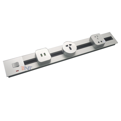 Office Desk Smart Hidden In Tabletop Power Track System Socket GSS System Rail Track Socket