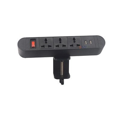 Easy Mount removable clamp on tabletop edge power outlet for computer table