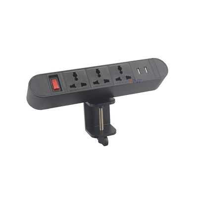 Easy Mount removable clamp on tabletop edge power outlet for computer table