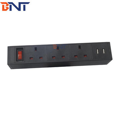 3 Outlets with dual usb charger desk clamp British power strip table socket