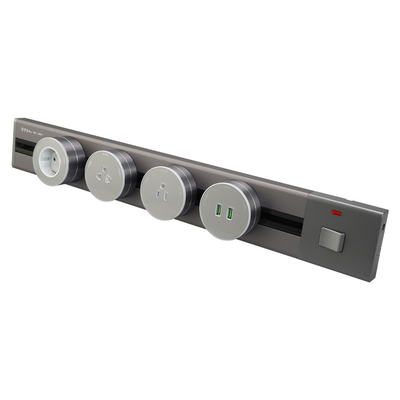 Removable Power Socket, Concealed Mounting Track And Power Adapter For Commercial