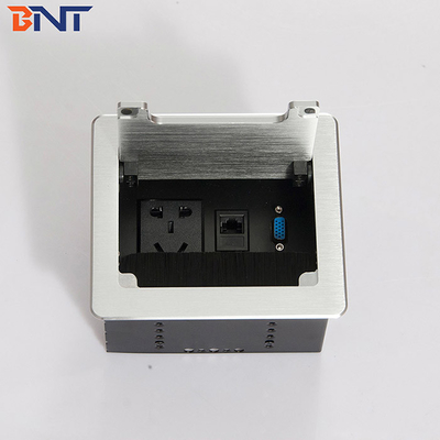 Aluminum Alloy Brushed Multimedia Office Hidden Brush Desktop Power Socket Box