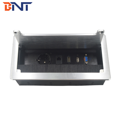 BNT tabletop brushed outlet socket aluminium flip up power socket for office desk conference table