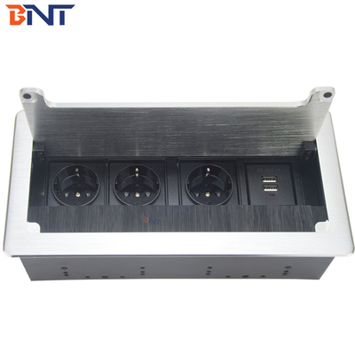 Hot Sale Hidden In Desk Table Mounted Socket Box Cable Access Management Brush Table Socket Box