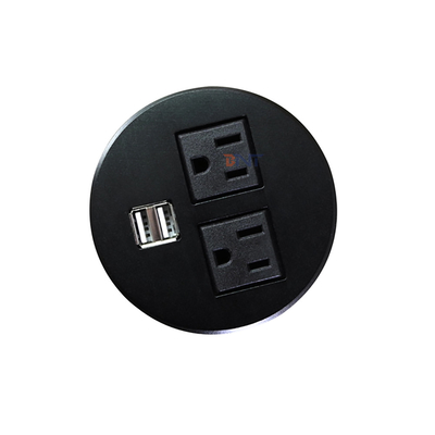 Round Socket Table Dual Usb Charging Outlet Sofa Socket With 2 Power Socket