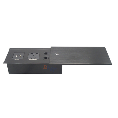 Office Furniture Aluminum Sliding Extension Table Power Socket Outlet