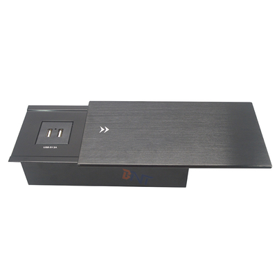 Office Furniture Aluminum Sliding Extension Table Power Socket Outlet