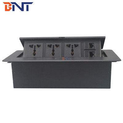 Pop Up Type Table Mounted Power Data Socket Outlet Box With RJ45 Data Ports