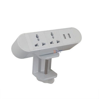 2021 6.56 Ft Cord Power Outlet Station With 2 Universal 2 USB Ports White Furniture Desk Power Strip Socket Distribution