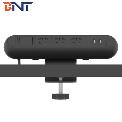 BOENTE New Stock 3 Outlet With Surge Protector USB Ports Black On Desk Edge Removable Desktop Power Socket Manufacturer