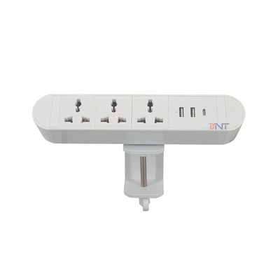 BOENTE Hot Sale 6.56 Ft Cord 3 Universal Power & 2 USB-A & 1 USB-C White Home Recessed Power Strip Socket Wholesale