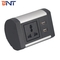 Boente Super Mini 6.56 Ft Cord 1 Universal Power and 2 USB-A Silver  Clip On Desk Edge Electrical Power Socket Control