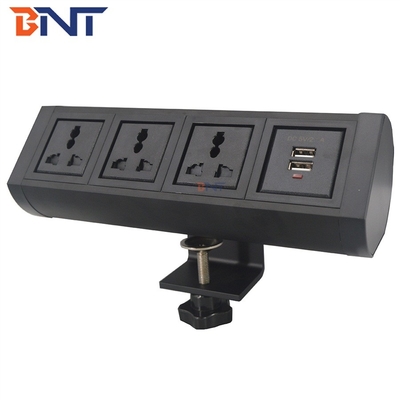 Boente 2021 6.56 Ft Cord 3 Universal Power and 2 USB Black Office Portable Table Mount Power Station