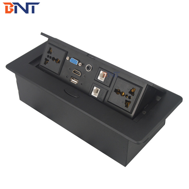 Push Up Socket Rack Office Hydraulic Desk Pop Up Sockets , Pop Up Power Socket With XRL ...