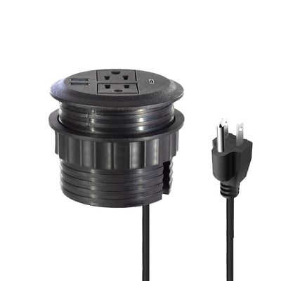 Round Sofa Set Embedded Electric Power Socket with 2 US Standard Power Outlets & Dual USB A Charging Socket Modern Furniture