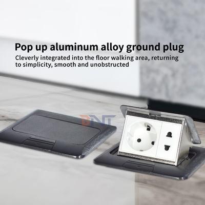 Waterproof EU Power Ground Socket Slow Pop-up Hidden Floor Socket with Low Price