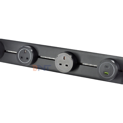 Modern Style Wall-Mounted Power Rail Track Socket Convenient Multi-Outlet Removable AC Socket for Universal UK Standards