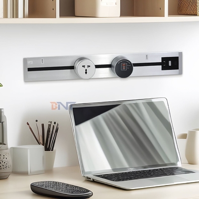Modern Style Wall-Mounted Power Rail Track Socket Convenient Multi-Outlet Removable AC Socket for Universal UK Standards