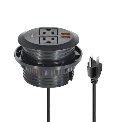 Round Sofa Set Embedded Electric Power Socket with 2 US Standard Power Outlets & Dual USB A Charging Socket 65W