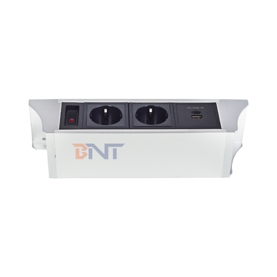 Flexible EU Installed Under Tables/Chairs/Sofa Edge Power Strip Hanging Electric Extension Sockets With USB Port