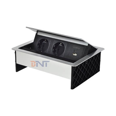 Factory customized Desktop Brush Table Flip Cover 20W USB Socket Hidden Desktop Power Grommet